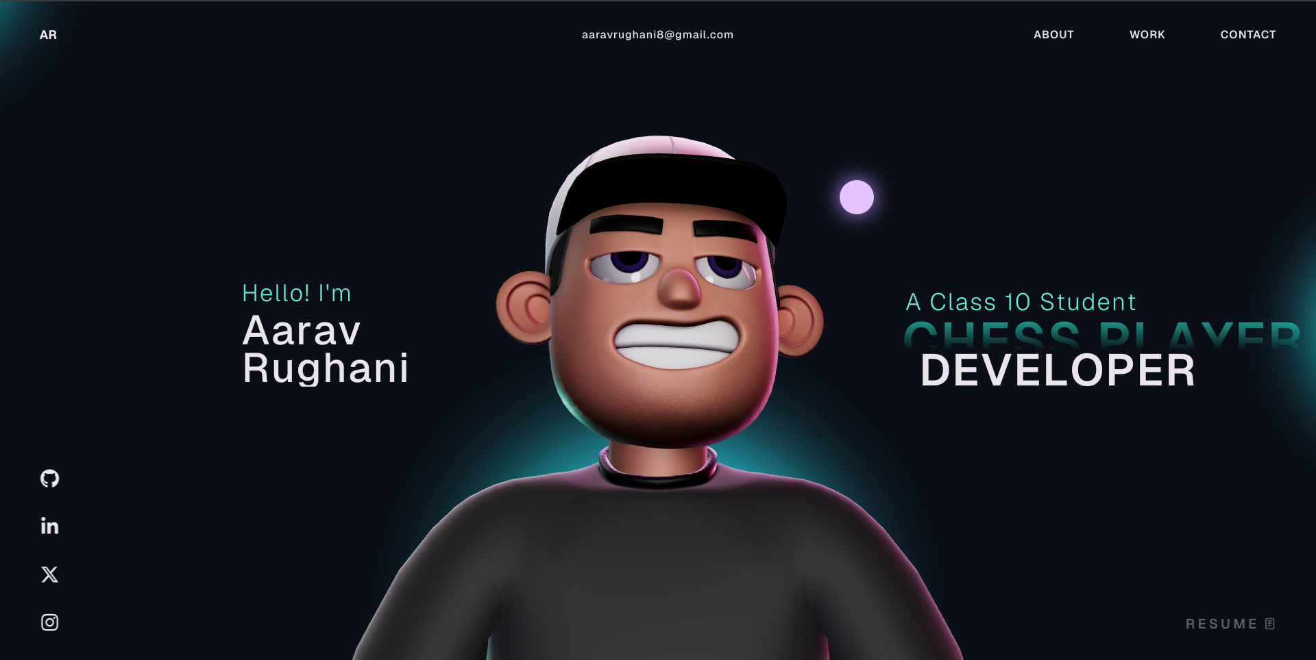 Aarav Rughani Portfolio — Educational project screenshot by NexaSphere